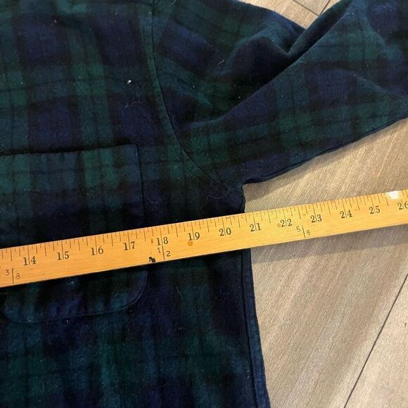 Pendleton Blue Plaid Buttonup 100% Virgin Wool ‎ Men Medium Bin G-19 - Picture 5 of 6